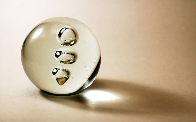 glass sphere with air bubbles