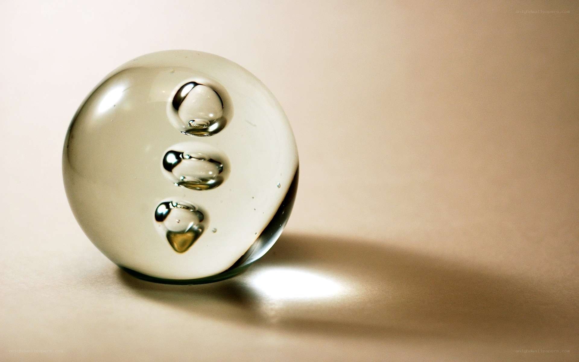 glass sphere with air bubbles