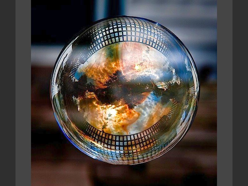 glass sphere with reflection