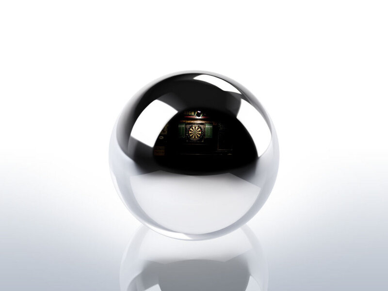 Glass Sphere with Reflection — White