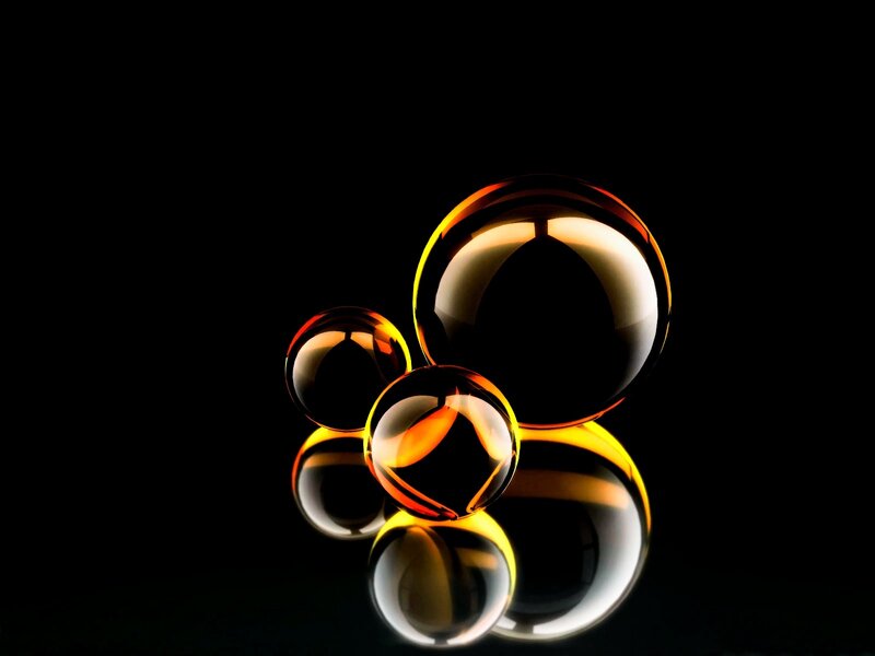 Glass Spheres on Black