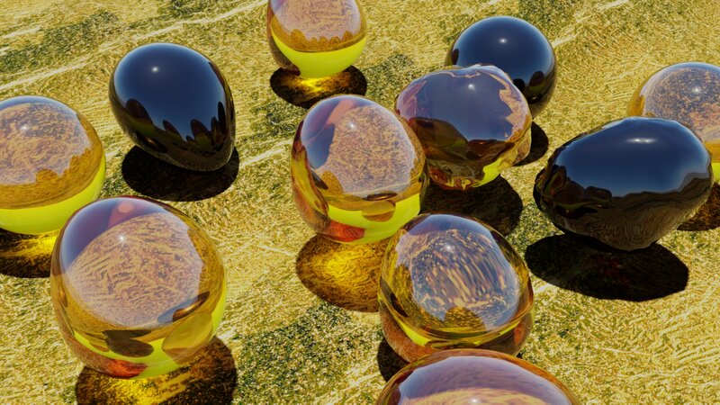 Glass Spheres on Ground