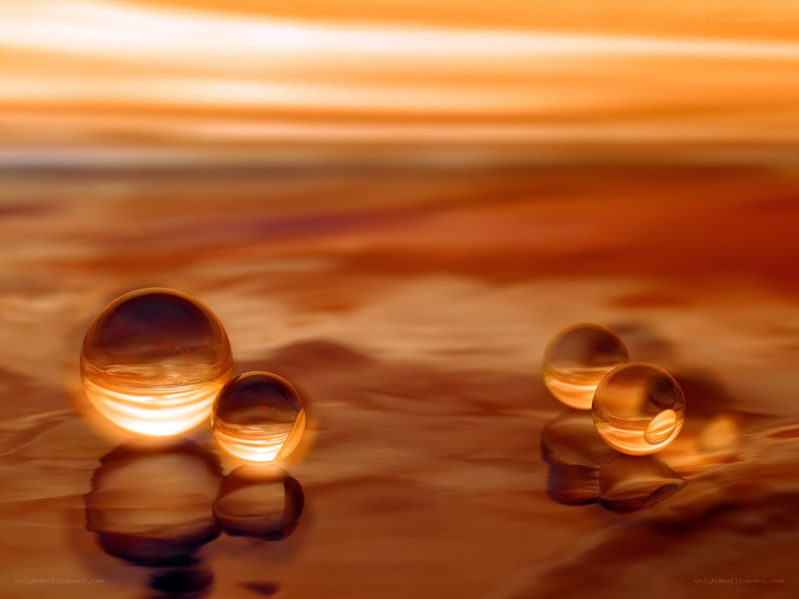 glass spheres on reflective surface