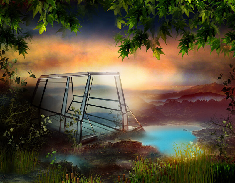 Glass Structure by Lake