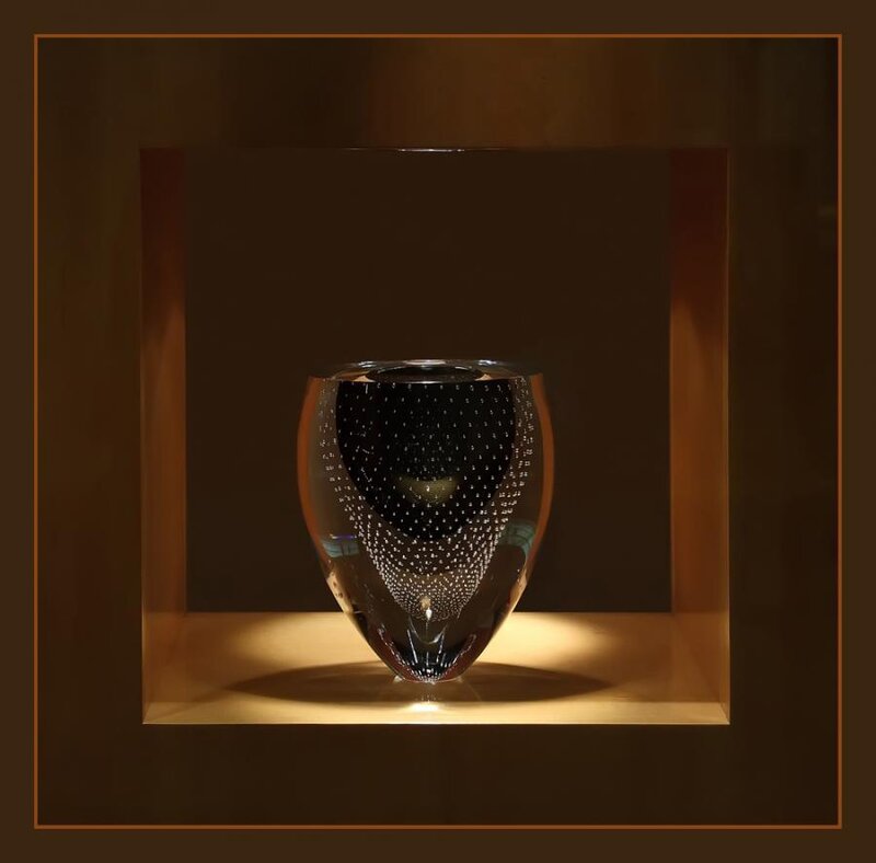 Glass Vase with Bubbles