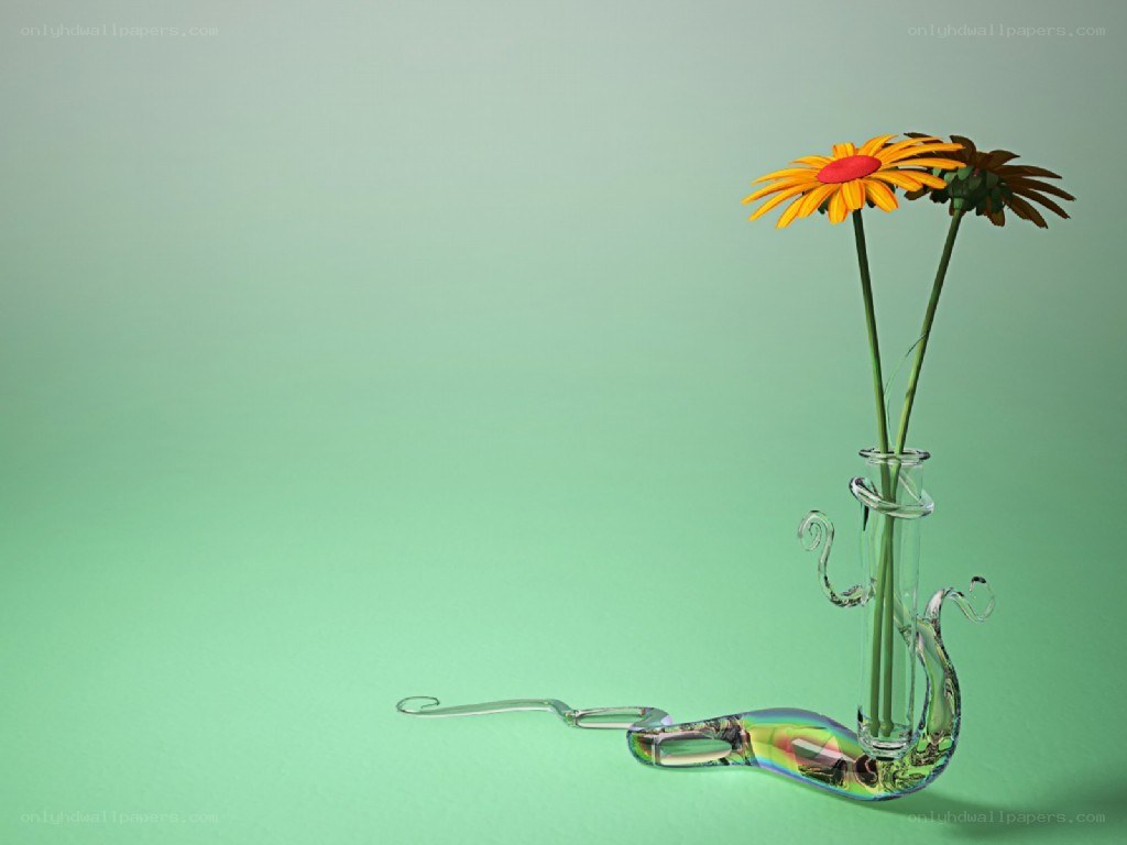 Glass vase with flowers