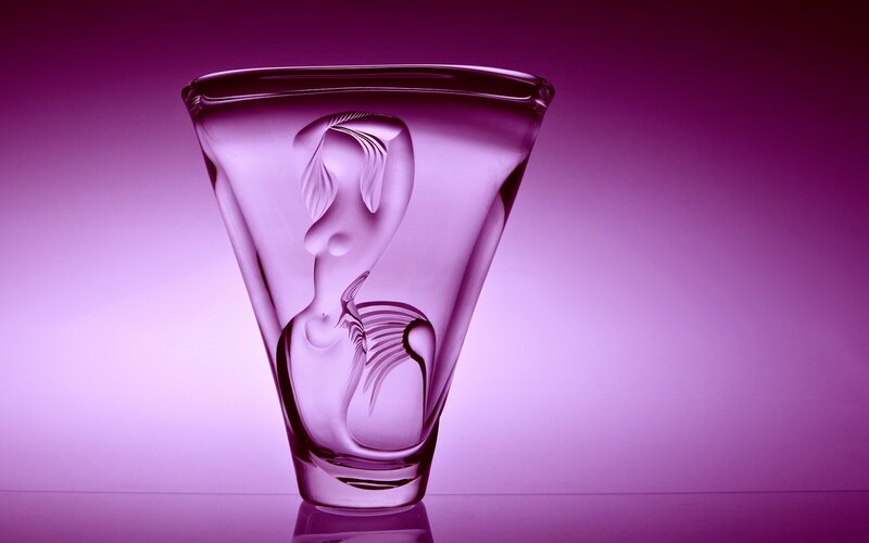 Glass Vase with Mermaid