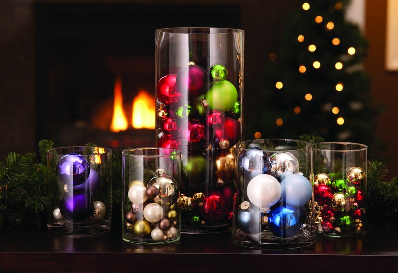 Glass Vases with Ornaments