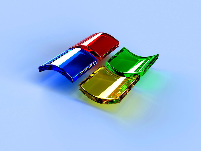 Glass Windows Logo — Blue