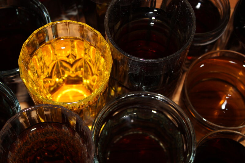 Glasses of Dark Liquid