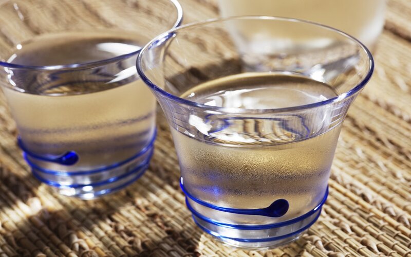 glasses of water on mat