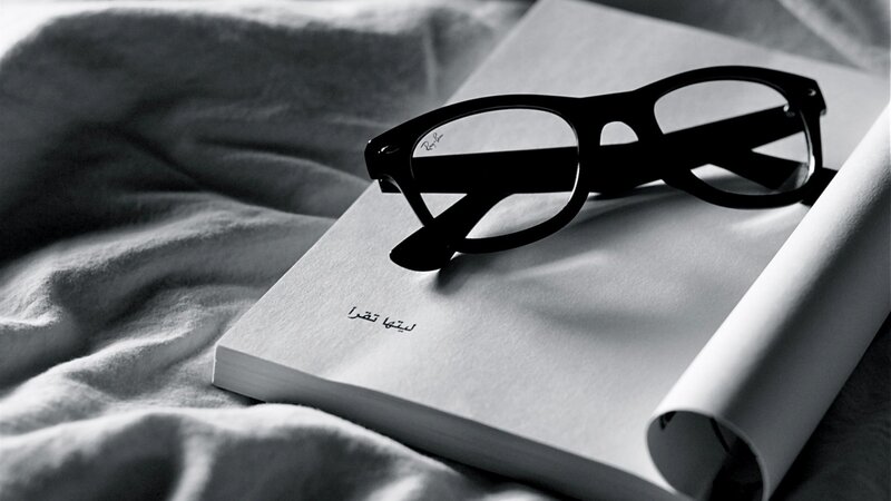 glasses on a book