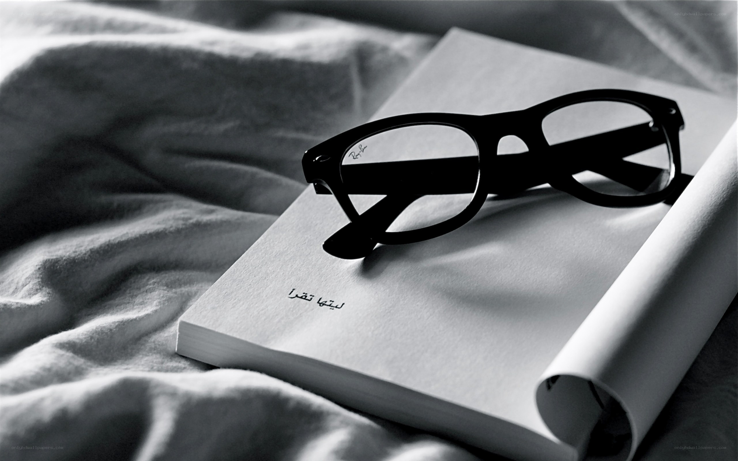 glasses on a book