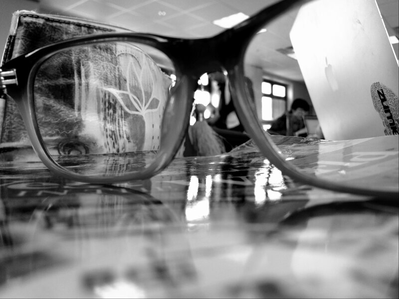 Glasses on a Table — Black