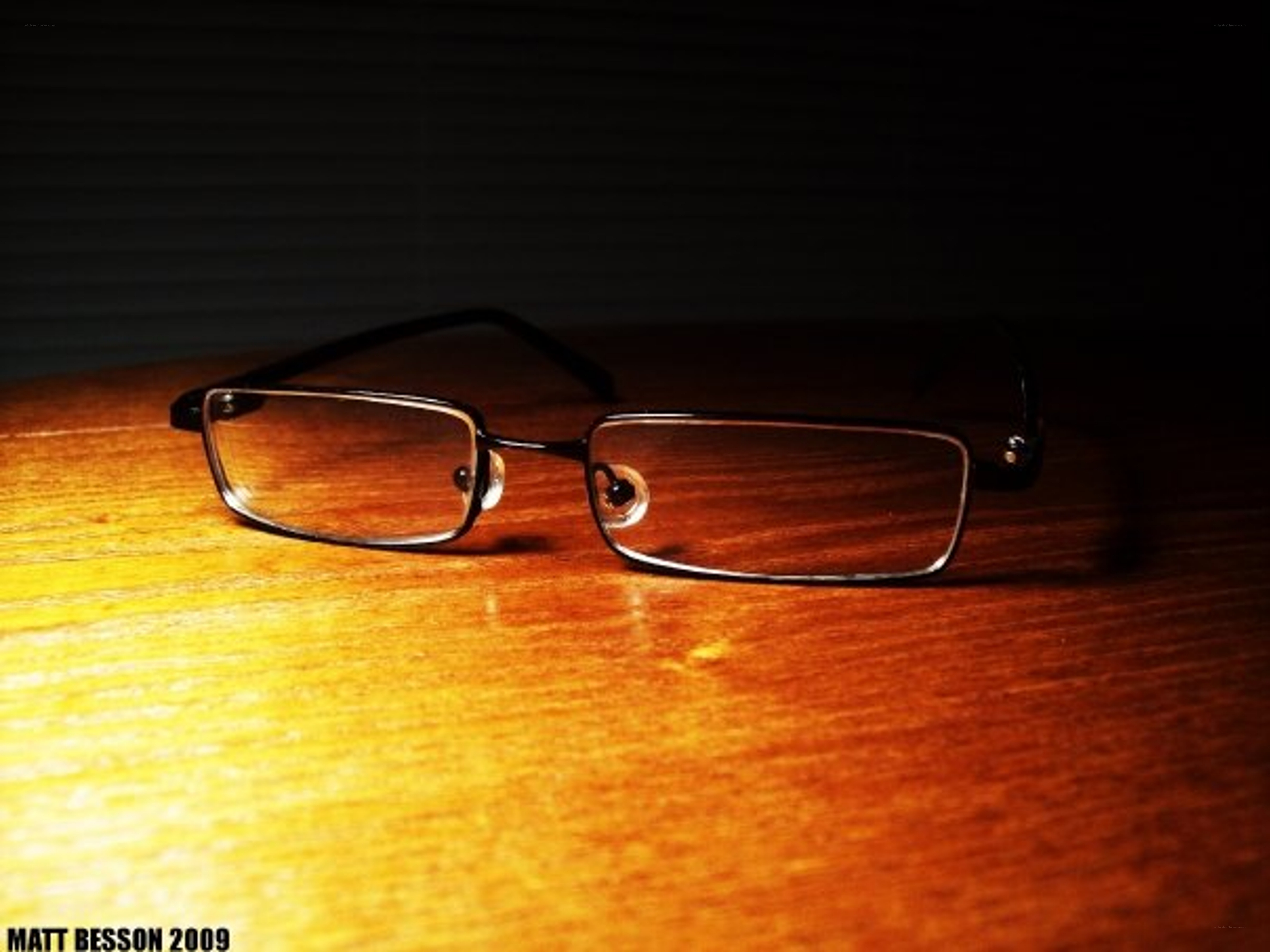 glasses on a wooden table