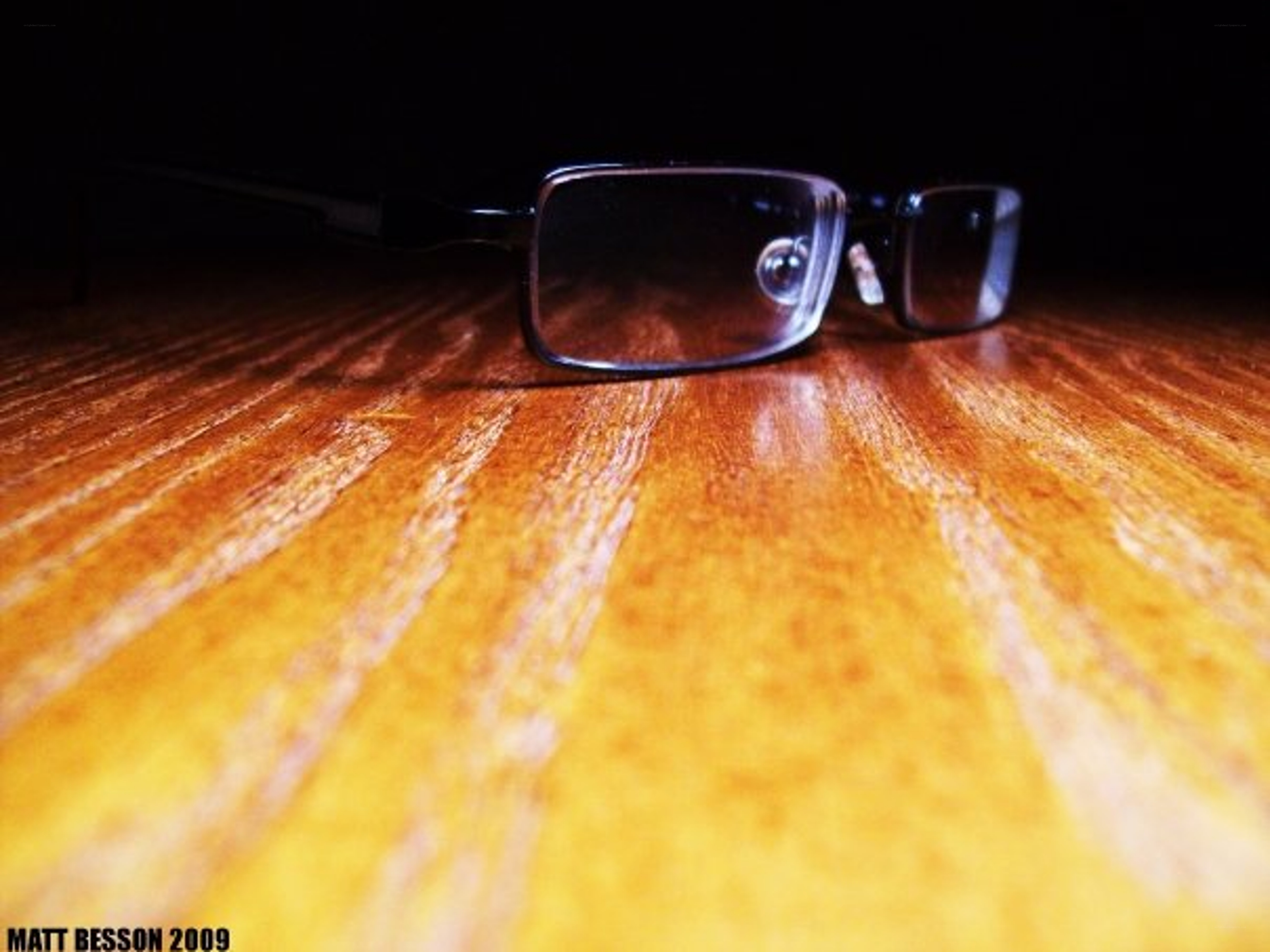 glasses on a wooden table
