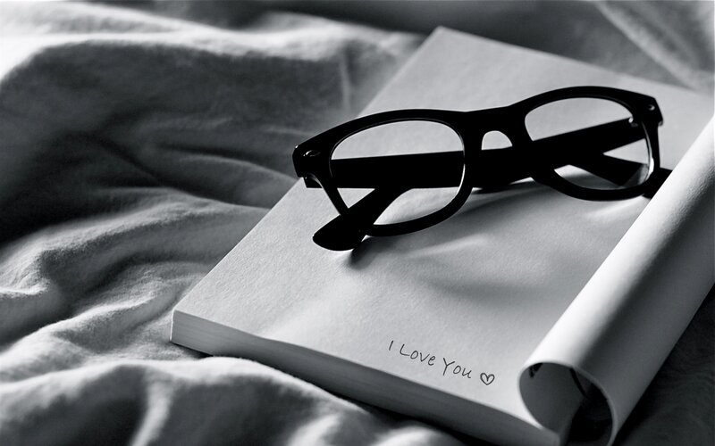 Glasses on Book — Black