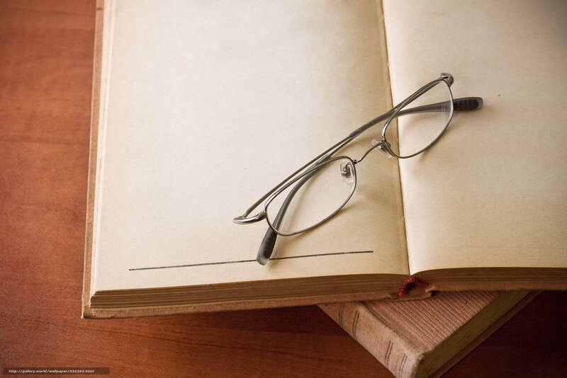 Glasses on Open Book — Brown