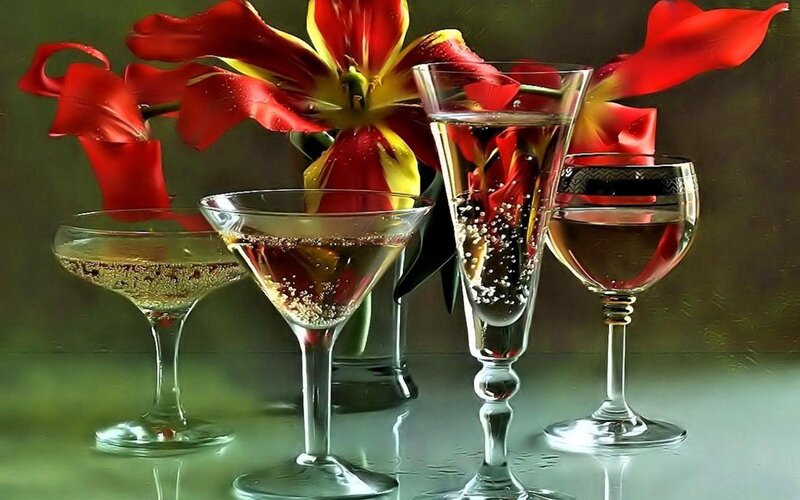 Glasses with Flowers