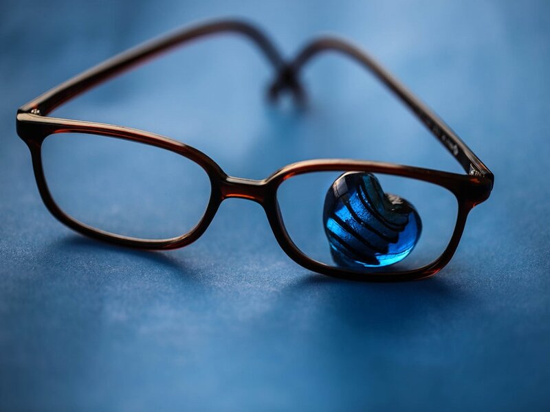 Glasses with Heart-shaped Object