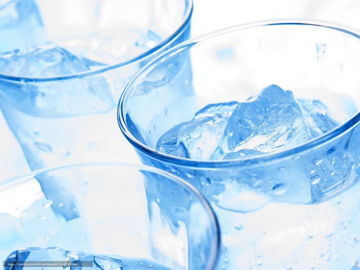 glasses with ice water