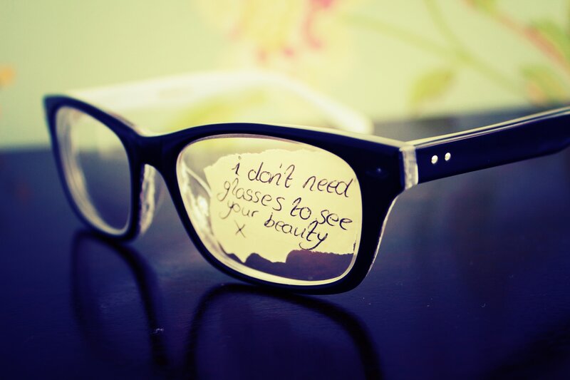 Glasses with Note