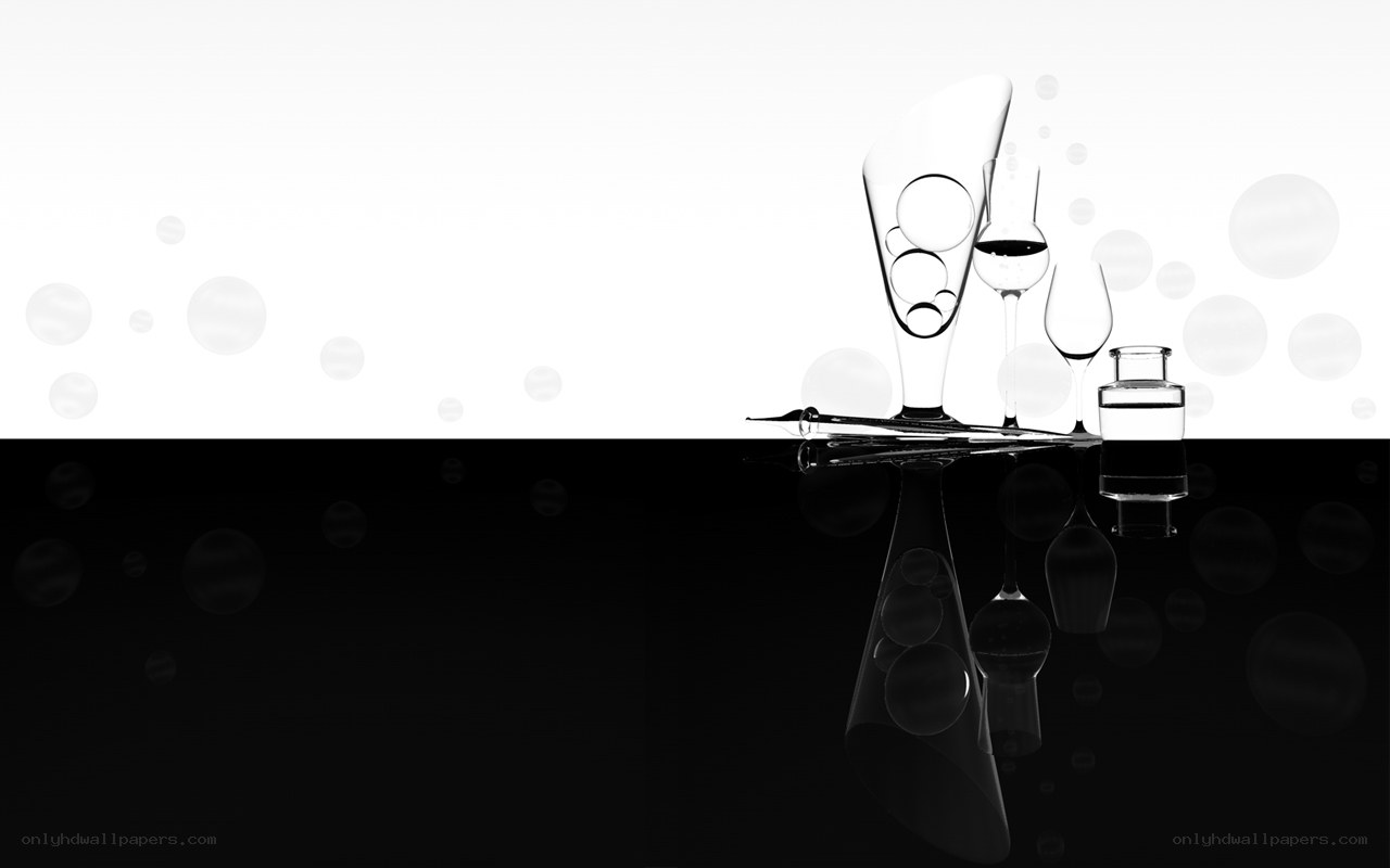 glassware with reflections