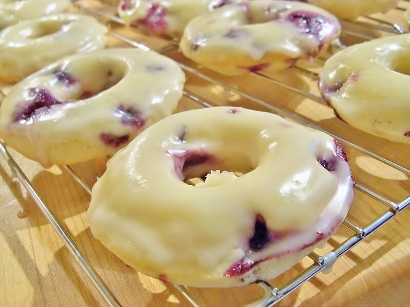 Glazed Blueberry Donuts