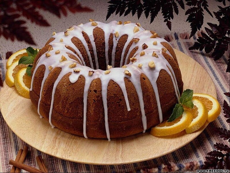 glazed bundt cake with oranges