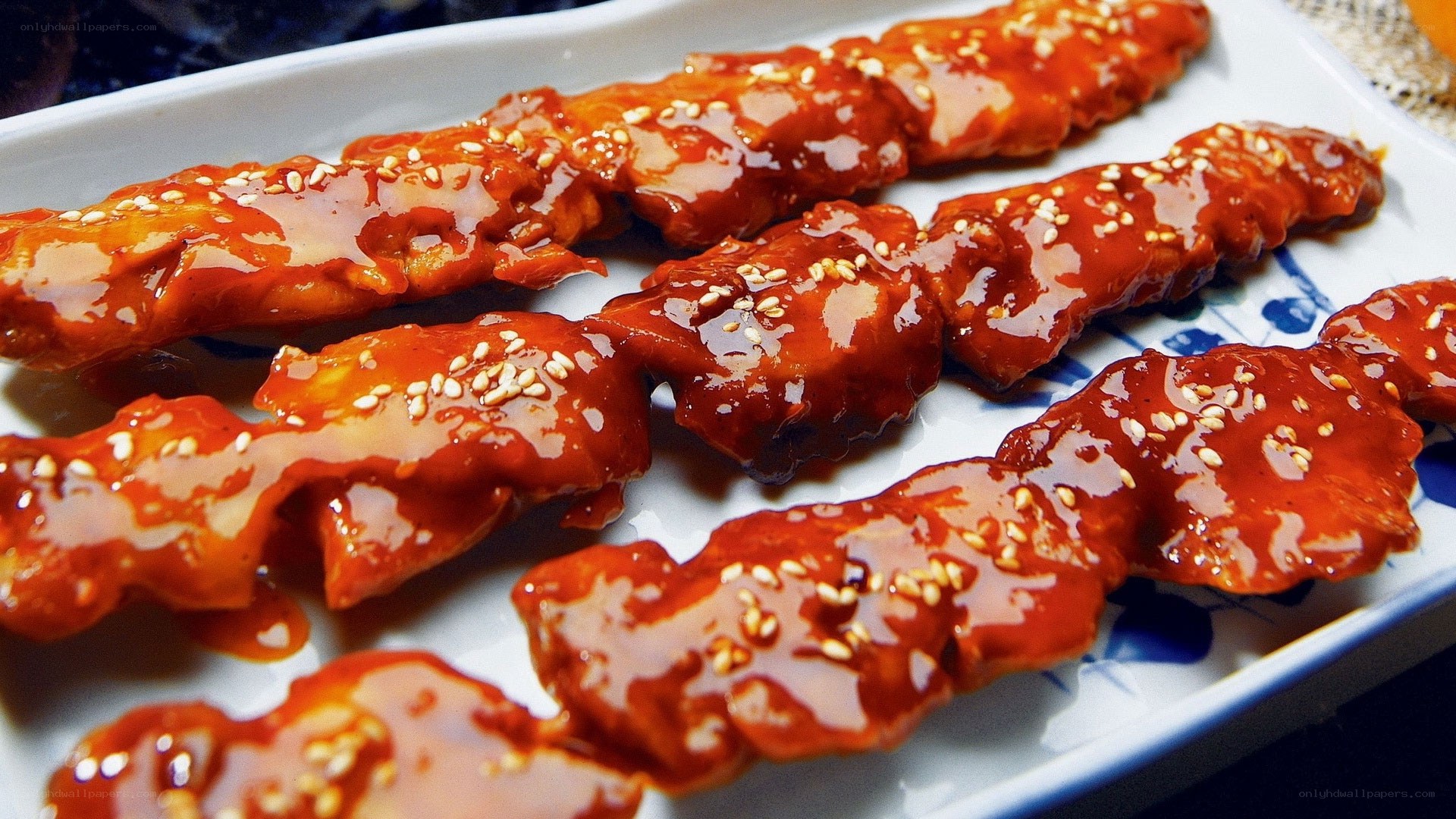 glazed chicken skewers