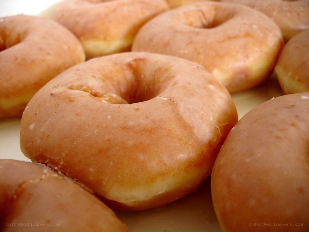 Glazed donuts on a tray