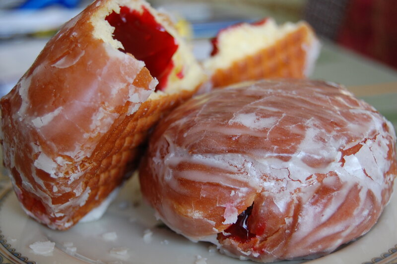 Glazed jelly donuts