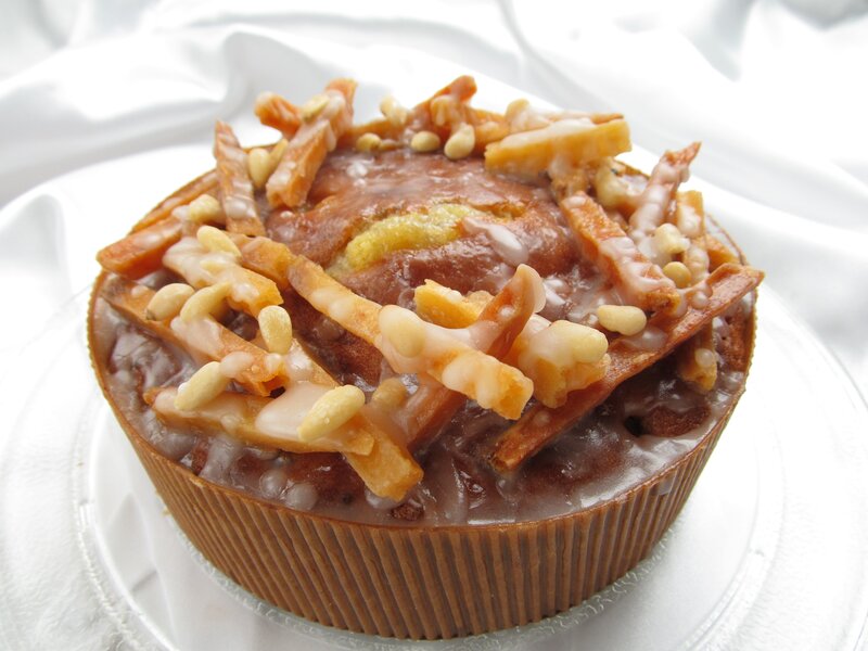 glazed pastry with nuts