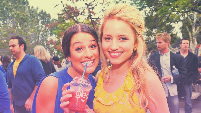 Glee cast at outdoor event