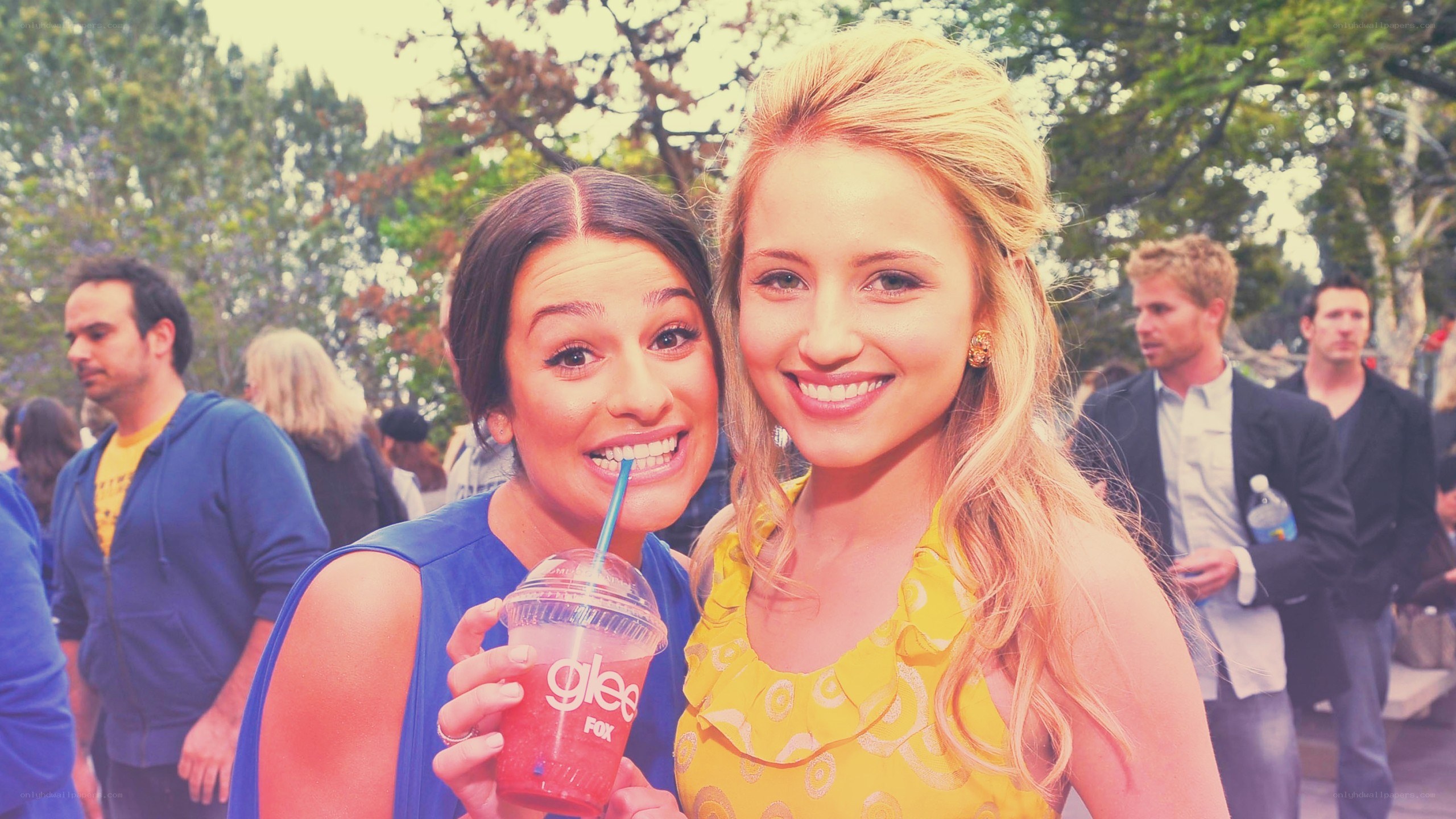 Glee cast at outdoor event