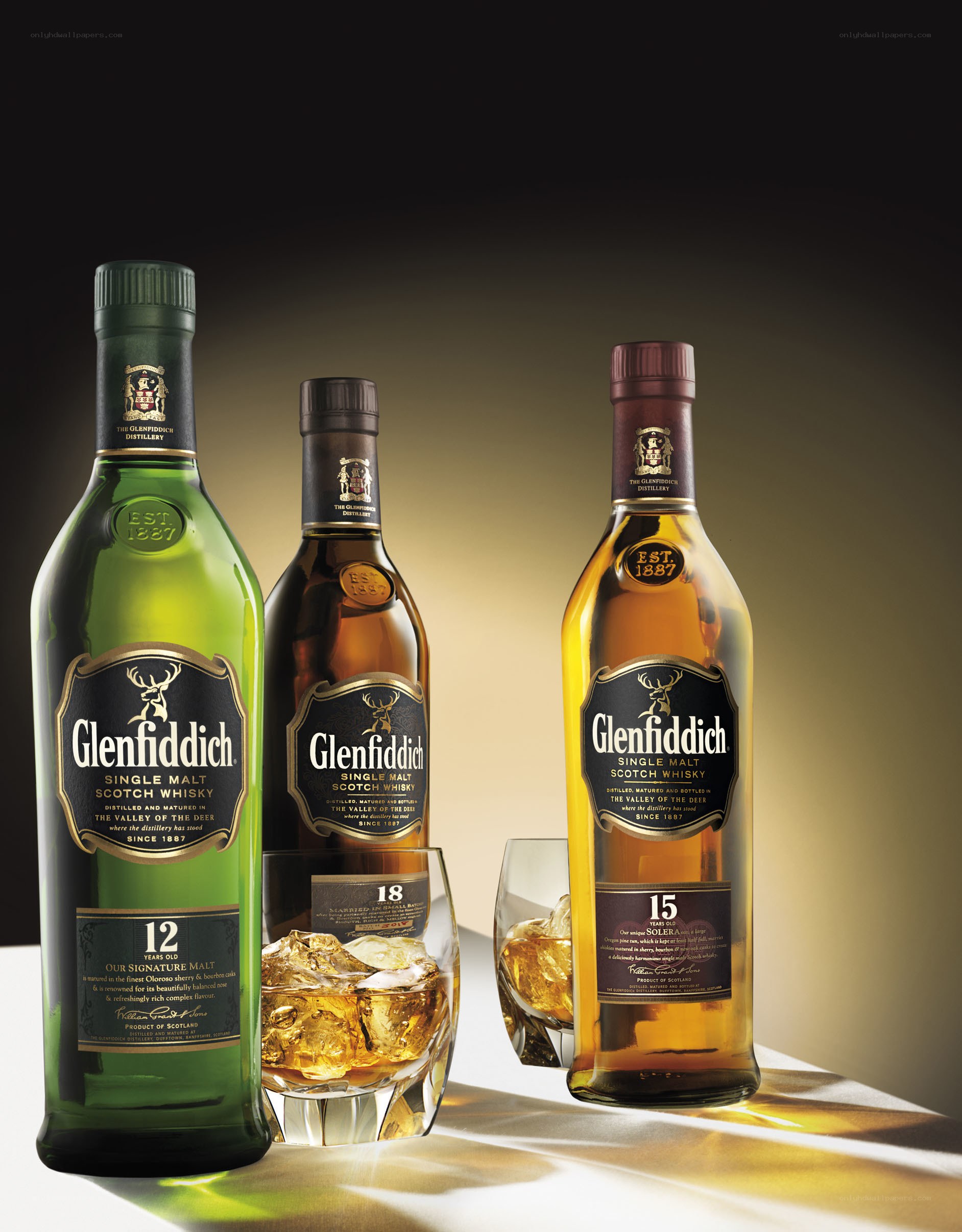 Glenfiddich whisky bottles