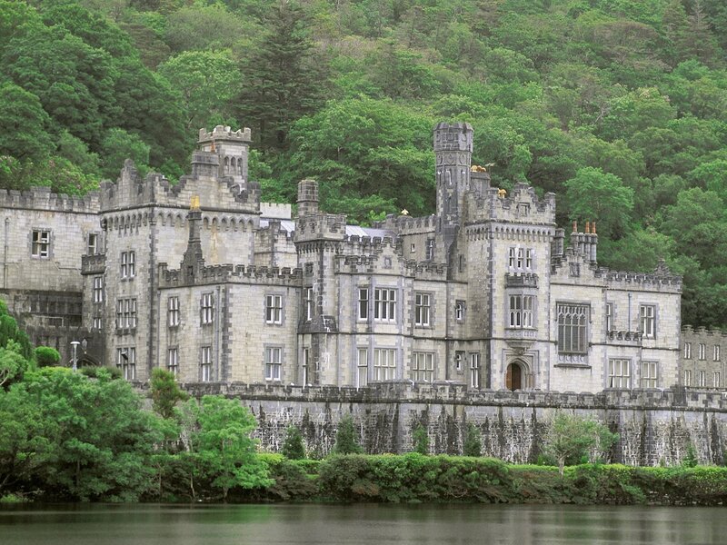 Glenveagh Castle — Green, Serene, Afternoon, Photograph, River, Trees