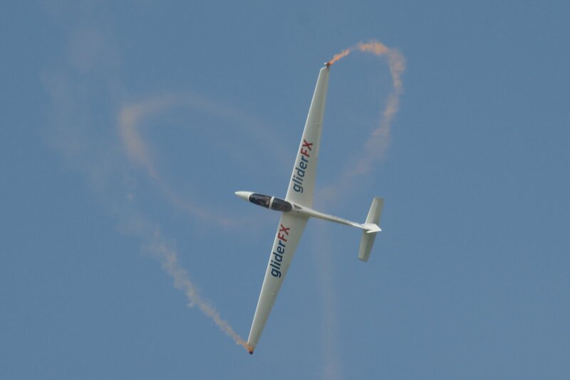 Glider Aircraft in Flight — Blue