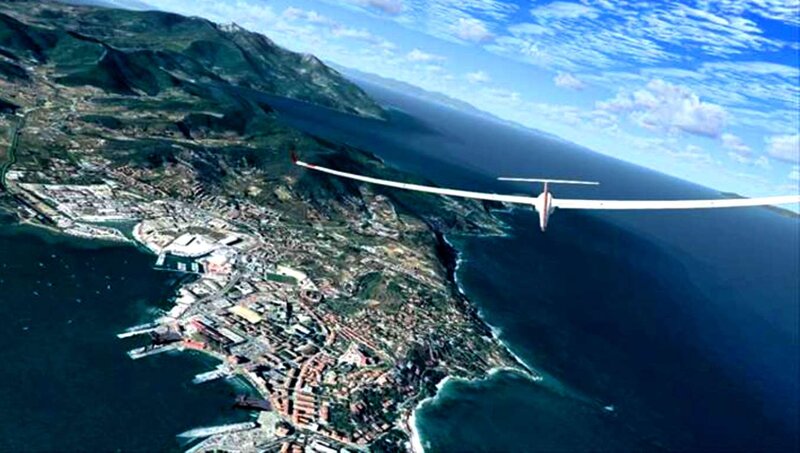 Glider Flying over Coast