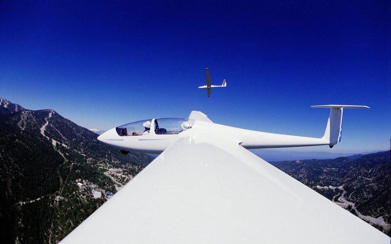 Glider in Flight — White