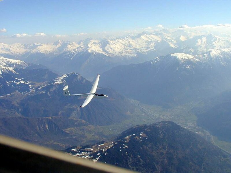 Glider in Mountain Air — White