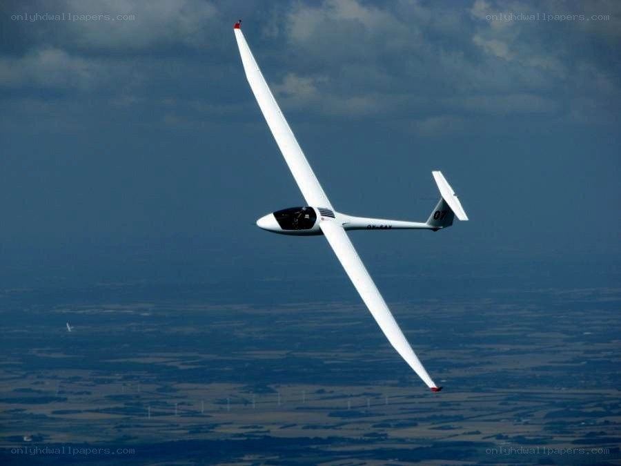 Gliding aircraft in flight