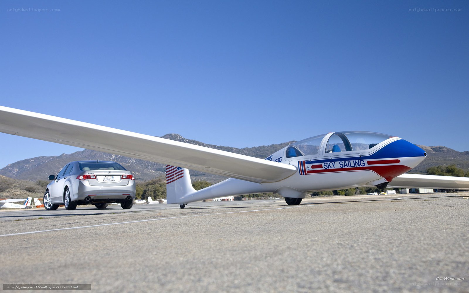 Gliding aircraft on airfield