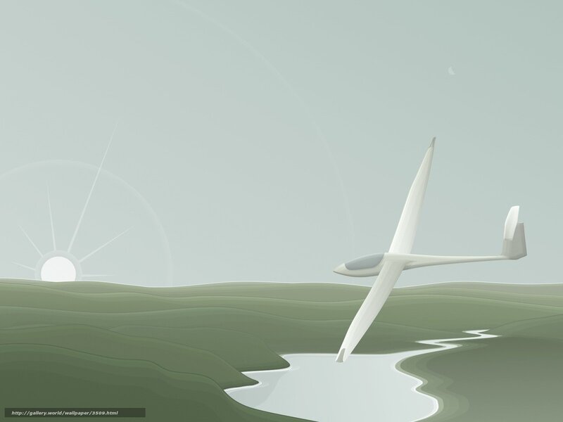 Gliding over a serene landscape