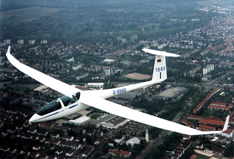 Gliding over a town