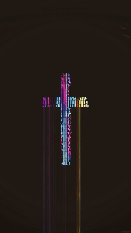 Glitch Art Cross — Black