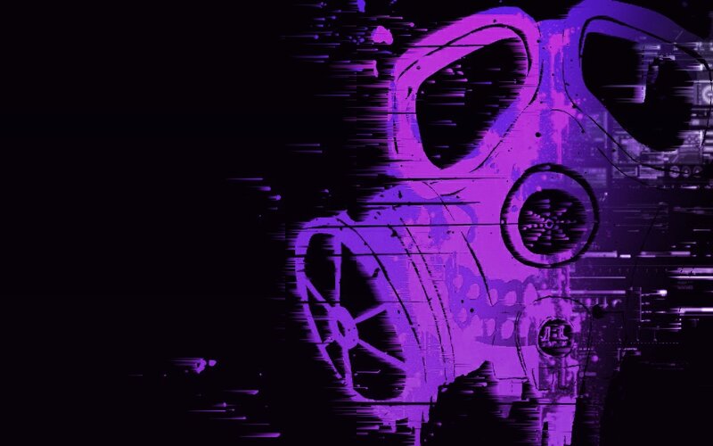glitch art gas mask