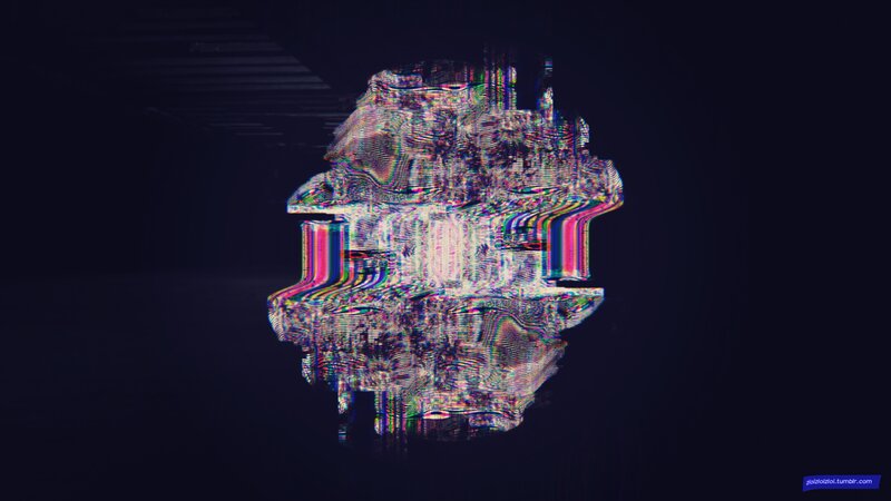 Glitch Art Pattern — Black, Distorted, Abstract