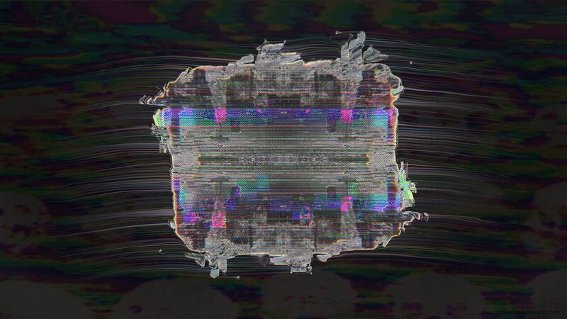 Glitch Art Pattern — Black, Distorted