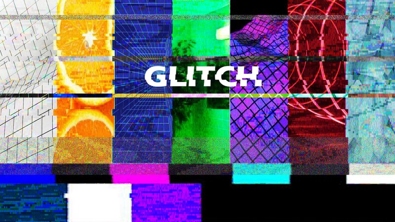 Glitch Art Pattern — Blue, Chaotic